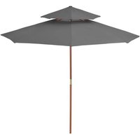 vidaXL Sonnenschirm Sonnenschirm mit Doppeldach und Holzstange 270 cm Anthrazit von OTTO DE ✔ Jetzt dieses Produkt und eine große Auswahl weiterer Produkte beim Gartenkönig finden ✔