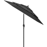 vidaXL Sonnenschirm Sonnenschirm mit Aluminium-Mast 3-lagig Anthrazit 2
