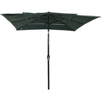 vidaXL Sonnenschirm Sonnenschirm mit Aluminium-Mast 3-lagig Grün 2