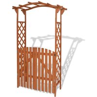vidaXL Pergola Gartenbogen mit Tor Massivholz 120 x 60 x 205 cm