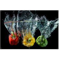 Wallario Sichtschutzzaunmatten Paprika-Mix - frische Paprika in rot